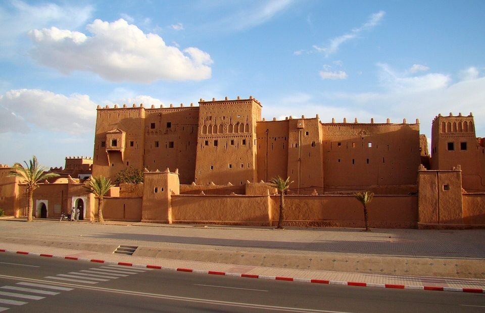 Kasbah Taourirt on Avenue Mohammed V in Ouarzazate, just before sunset