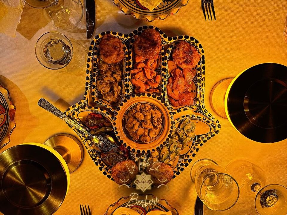 Moroccan salads served together