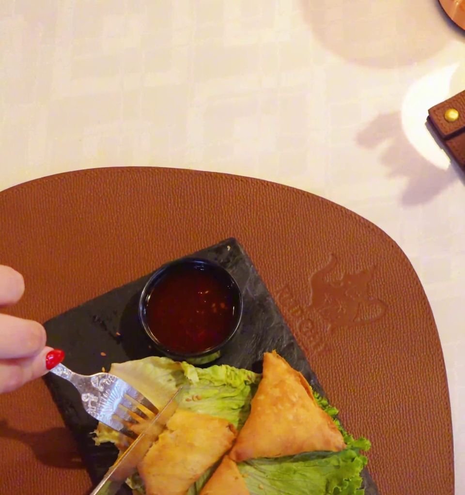 A briouate on a fork